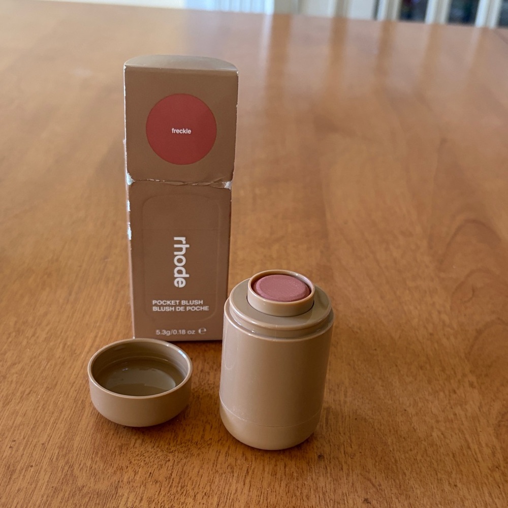 RHODE Cream Pocket Blush Stick in Freckle Peach Pink